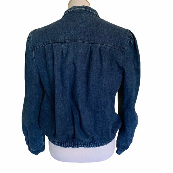 Vintage Womens Denim Jacket Blue Flannel Lined Large - Picture 3 of 10
